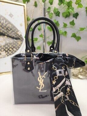 Authentic Yves Saint Laurent Shopping Bag In PVC Tote